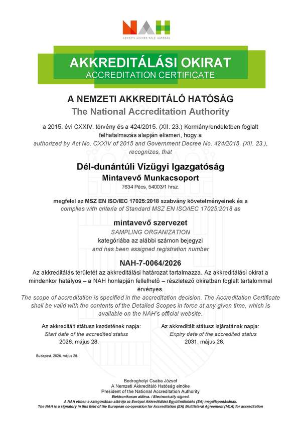 Akkreditálási okirat